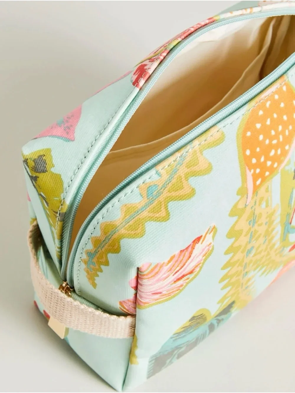 Spartina 449 Cosmetic Case Queenie Tropical Floral Sea Foam